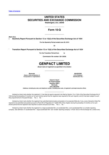 Vorschaubild Genpact 10-Q Quartalsbericht 2015 