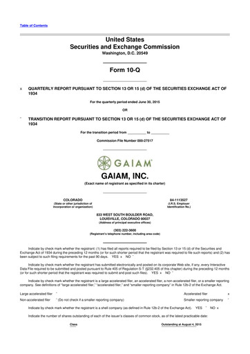 Thumbnail Gaia 10-Q Quarterly Report FY 