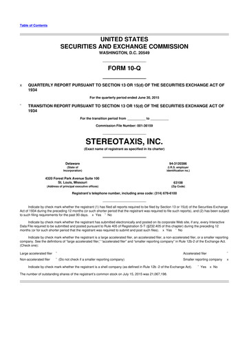 Thumbnail Stereotaxis 10-Q Quarterly Report FY2015 
