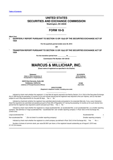 Thumbnail Marcus & Millichap 10-Q Quarterly Report FY2015 
