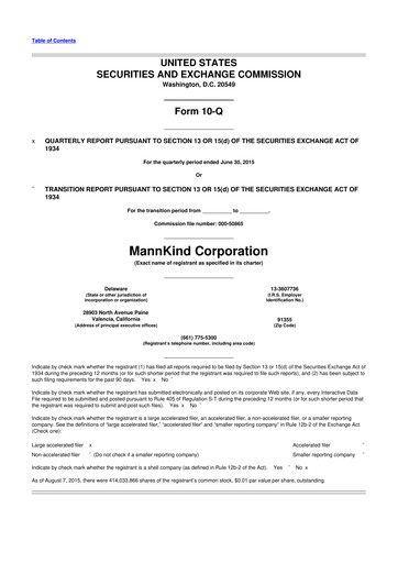 Thumbnail MannKind Corp 10-Q Quarterly Report FY2015 