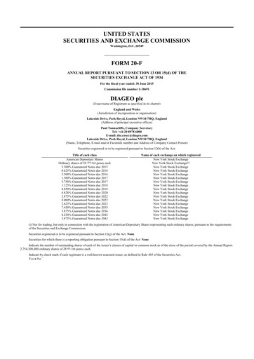 Thumbnail Diageo 20-F Annual Report 