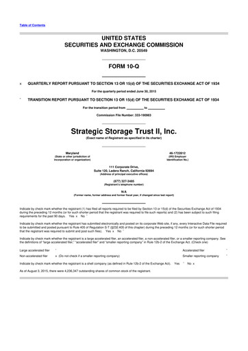 Thumbnail SmartStop Self Storage REIT 10-Q Quarterly Report FY2015 