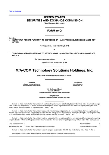 Thumbnail MACOM Technology Solutions 10-Q Quarterly Report FY2015 