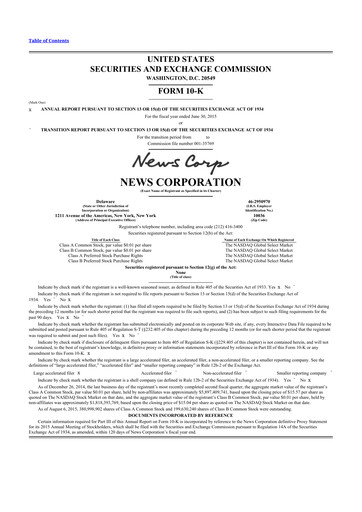 Thumbnail News Corp 10-K Annual Report 2015