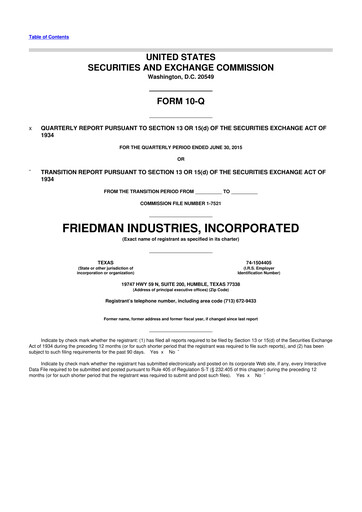 Vorschaubild Friedman Industries 10-Q Quartalsbericht 2016 