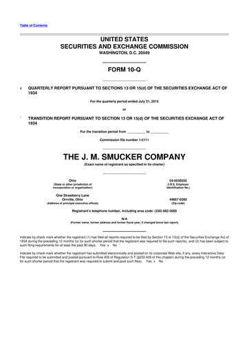 Thumbnail J.M. Smucker Company 10-Q Quarterly Report FY2016 