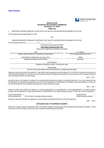 Miniature Worthington Enterprises 10-Q Rapport trimestriel 2016 