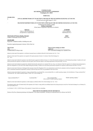 Thumbnail Lindsay Corporation
 10-K Annual Report 2015