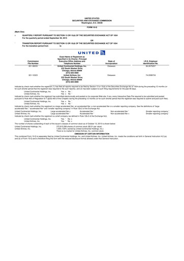 Thumbnail United Airlines Holdings
 10-Q Quarterly Report FY2015 