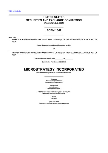 Thumbnail Strategy 
 (MicroStrategy) 10-Q Quarterly Report FY2015 