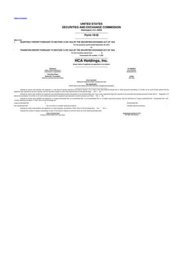 Thumbnail HCA Healthcare 10-Q Quarterly Report FY2015 
