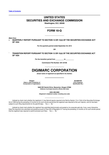 Thumbnail Digimarc
 10-Q Quarterly Report FY2015 