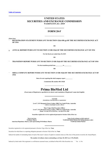 Miniature Immutep 20-F Rapport annuel 