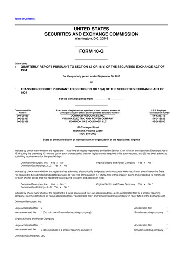 Vorschaubild Dominion Energy 10-Q Quartalsbericht  