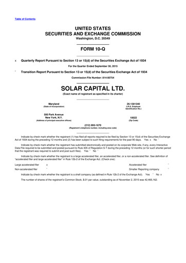 Thumbnail SLR Investment 10-Q Quarterly Report FY 