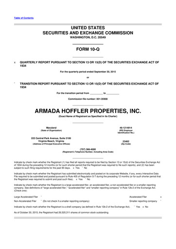 Vorschaubild Armada Hoffler Properties
 10-Q Quartalsbericht  