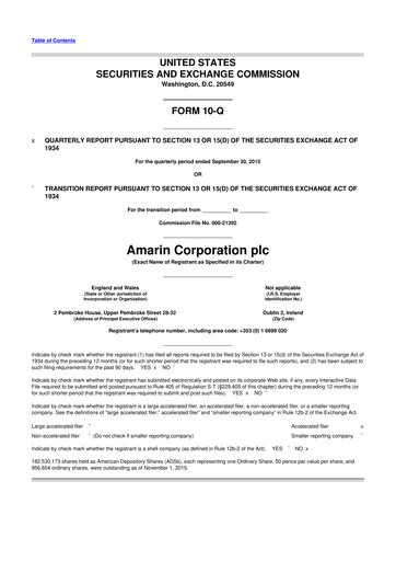 Thumbnail Amarin Corporation
 10-Q Quarterly Report FY2015 