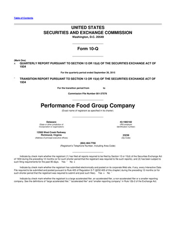 Vorschaubild Performance Food Group 10-Q Quartalsbericht 2016 