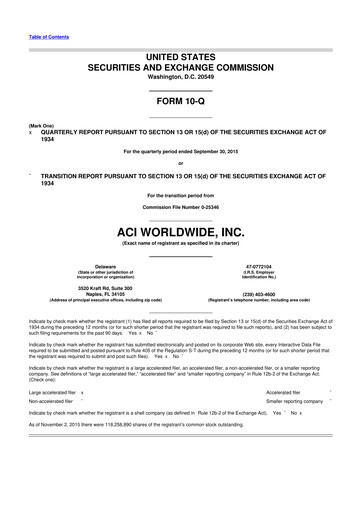 Thumbnail ACI Worldwide
 10-Q Quarterly Report FY2015 