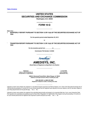 Thumbnail Amedisys 10-Q Quarterly Report FY 