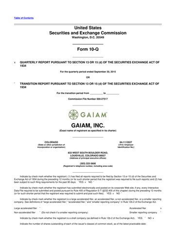 Thumbnail Gaia 10-Q Quarterly Report FY 
