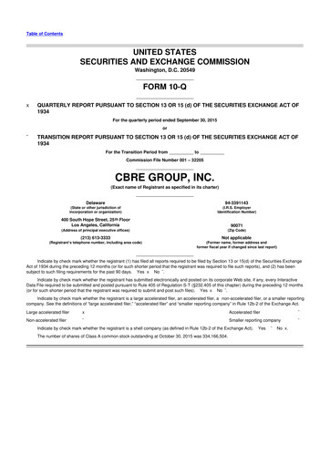 Thumbnail CBRE Group
 10-Q Quarterly Report FY2015 
