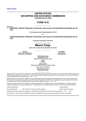 Thumbnail Nevro
 10-Q Quarterly Report FY 