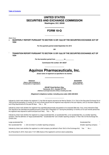 Miniature Neurogene 10-Q Rapport trimestriel 2015 