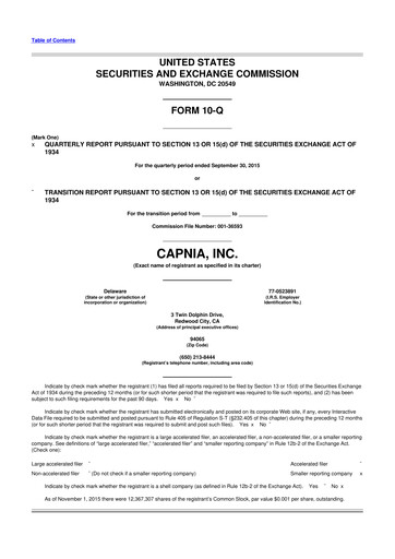 Miniature Soleno Therapeutics 10-Q Rapport trimestriel 2015 