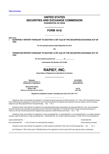 Thumbnail Rapid7 10-Q Quarterly Report FY2015 