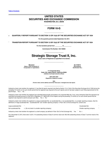 Thumbnail SmartStop Self Storage REIT 10-Q Quarterly Report FY2015 