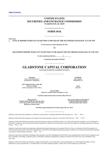Thumbnail Gladstone Capital Corporation 10-K Annual Report 