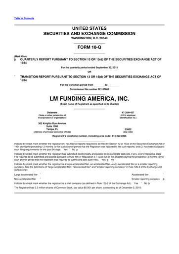 Thumbnail LM Funding America 10-Q Quarterly Report FY2015 