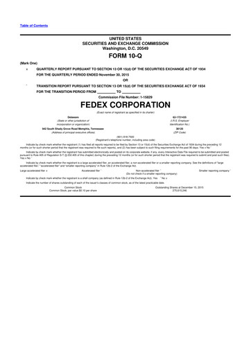 Thumbnail FedEx 10-Q Quarterly Report FY2016 