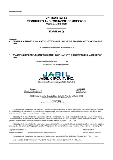 Thumbnail Jabil 10-Q Quarterly Report FY2016 