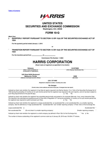 Thumbnail L3Harris Technologies 10-Q Quarterly Report FY2016 