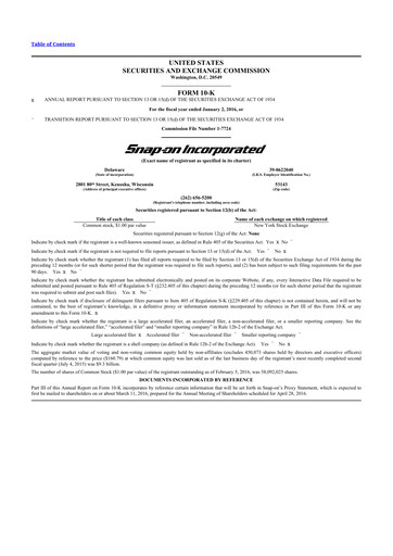 Thumbnail Snap-on 10-K Annual Report 2015