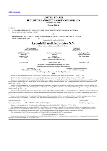 Thumbnail LyondellBasell 10-K Annual Report 2015