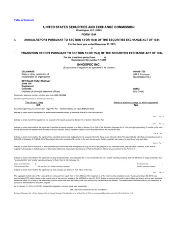 Thumbnail Innospec 10-K Annual Report 2015