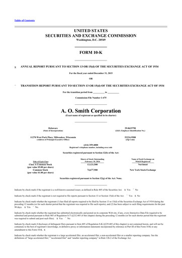Thumbnail A. O. Smith 10-K Annual Report 2015