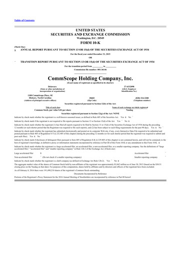 Thumbnail CommScope
 10-K Annual Report 2015