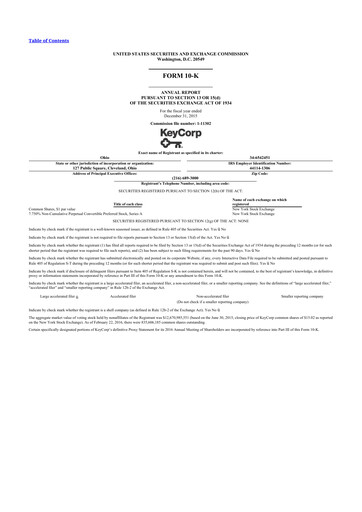 Thumbnail KeyCorp (KeyBank) 10-K Annual Report 2015