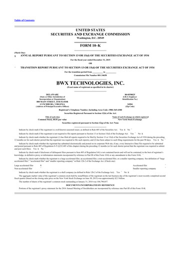 Thumbnail BWX Technologies
 10-K Annual Report 2015