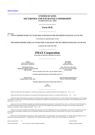 Thumbnail Imax Corp 10-K Annual Report 2015