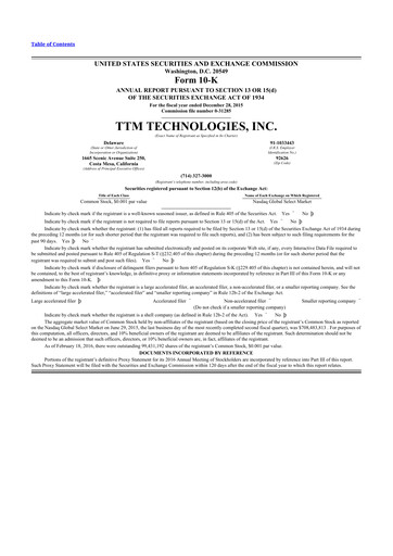 Thumbnail TTM Technologies
 10-K Annual Report 2015