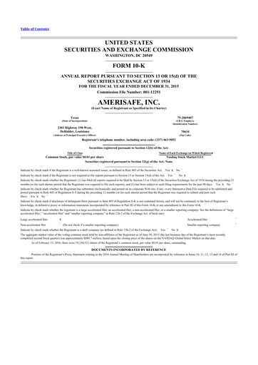 Thumbnail AMERISAFE 10-K Annual Report 2015