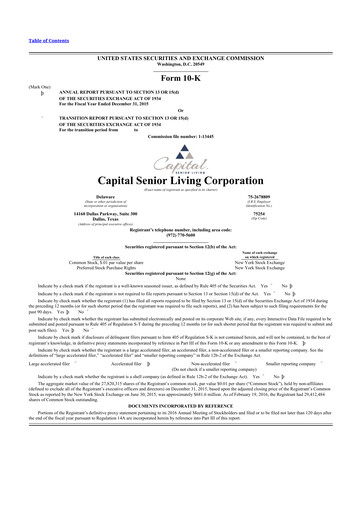 Vorschaubild Sonida Senior Living 10-K Jahresbericht 2015