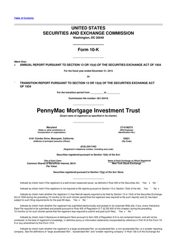 Thumbnail PennyMac Mortgage Investment Trust 10-K Annual Report 2015