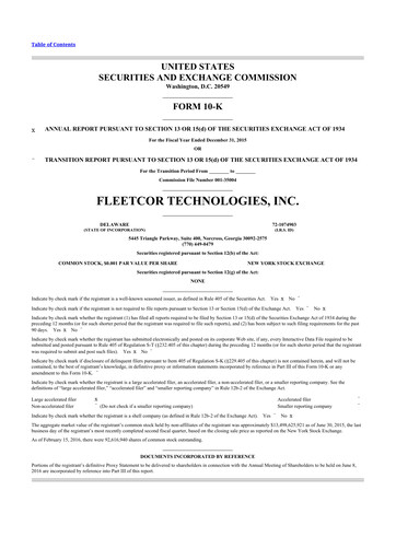 Miniature Corpay 10-K Rapport annuel 2015